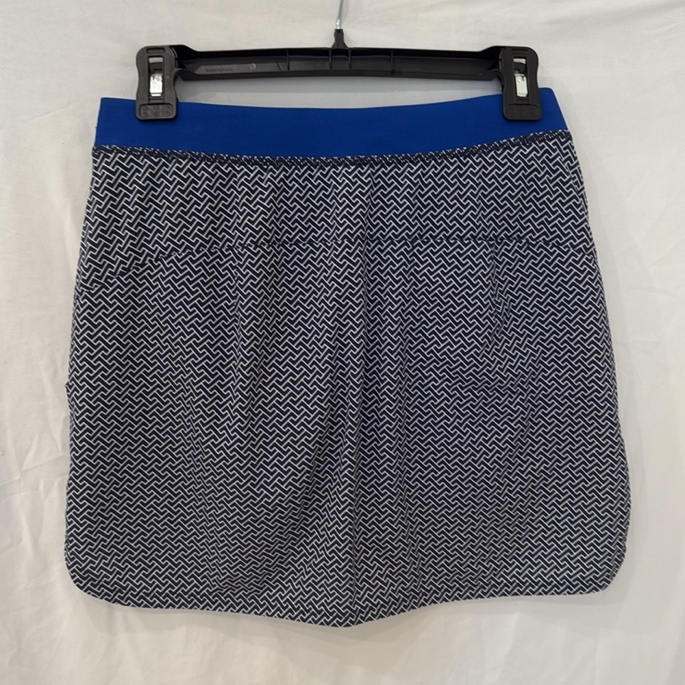 RLX Ralph Lauren Pleated Golf Skirt sz XS navy blue geometric - Picture 3 of 6